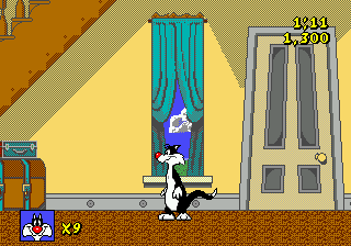 Sylvester & Tweety in Cagey Capers (Europe) In game screenshot